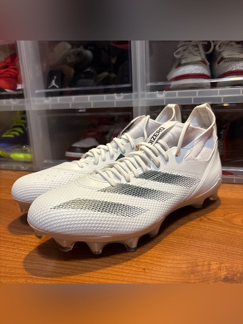 Adidas SM Adizero Impact White Grey Black IH7466 Football Cleats Mens Sz 15 NWOB